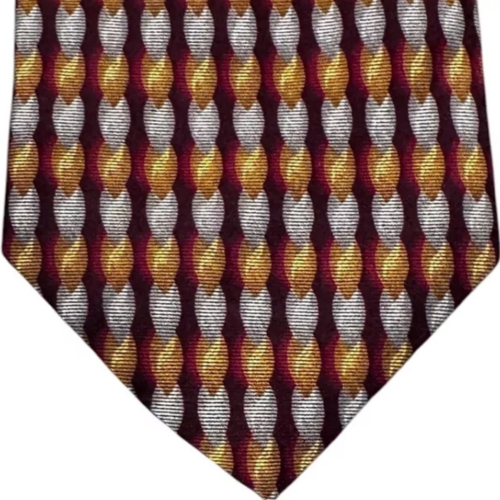 Dockers Khakis Men’s 100% Silk Tie Multicolor Geometric Pattern 55” x 3.75” Made